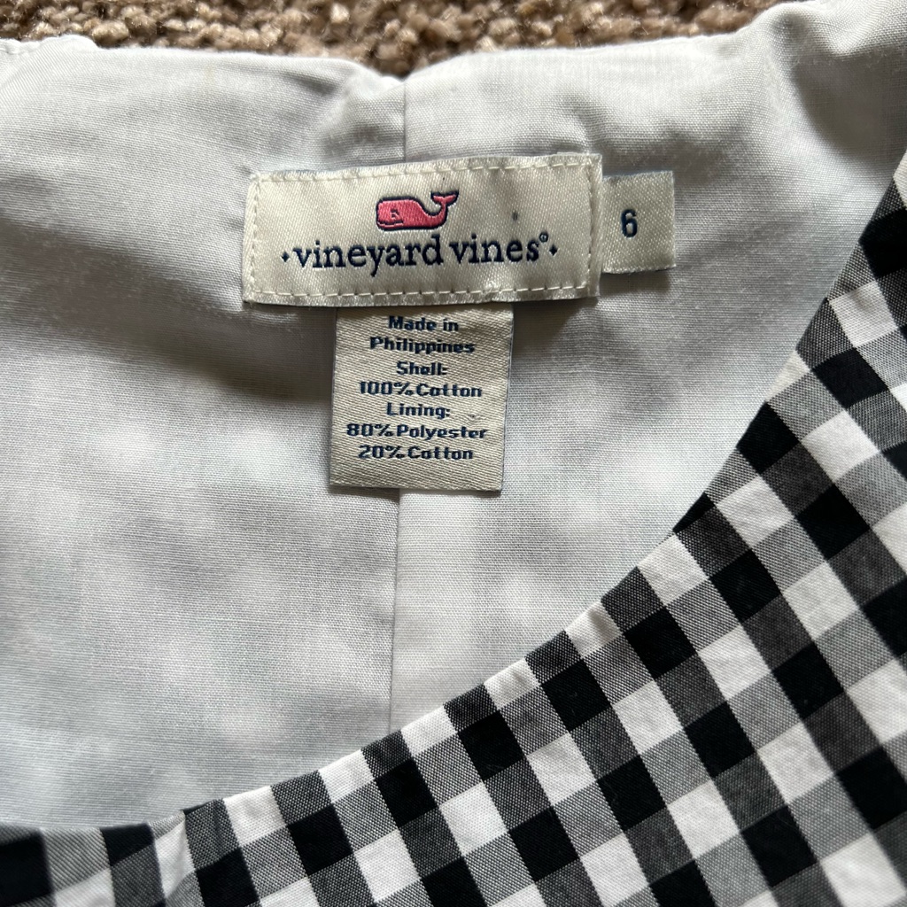 Vineyard Vines  Gingham Tank Dress Size 6 Rare